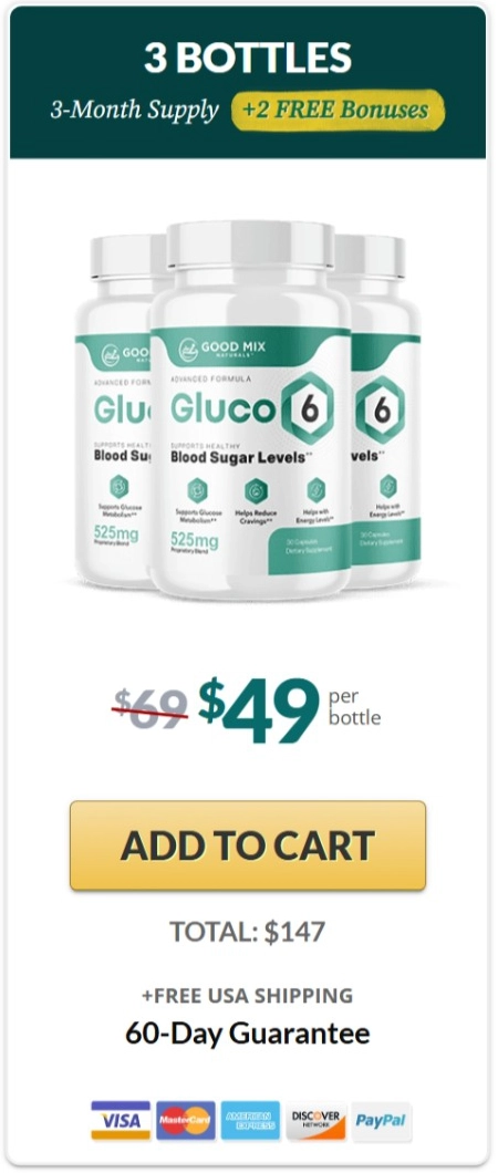 Gluco6® - $49 Per Bottle - Free Shpping